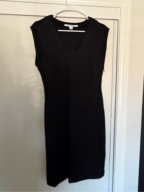 Diane Von Furstenberg Black Cap Sleeve Midi Sheath Katherine Dress